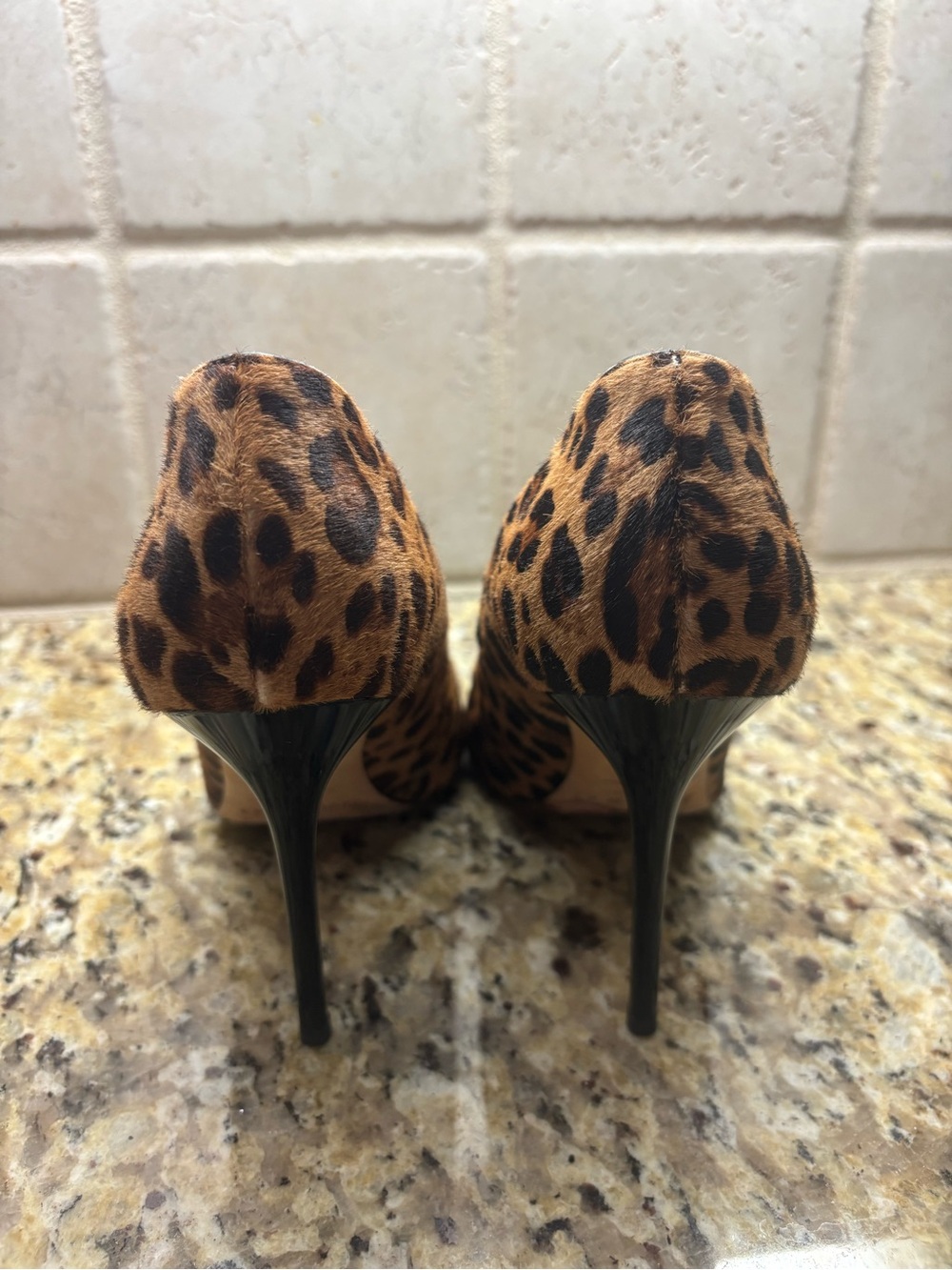 Jimmy Choo Leopard-Print Pumps with Black Patent Pointed Toe - Picture 4 of 9